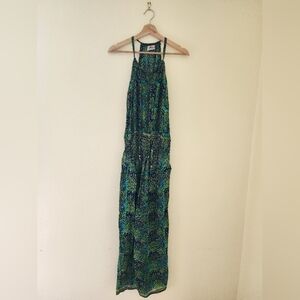 India Boutique Vibrant Green and Blue Jumpsuit